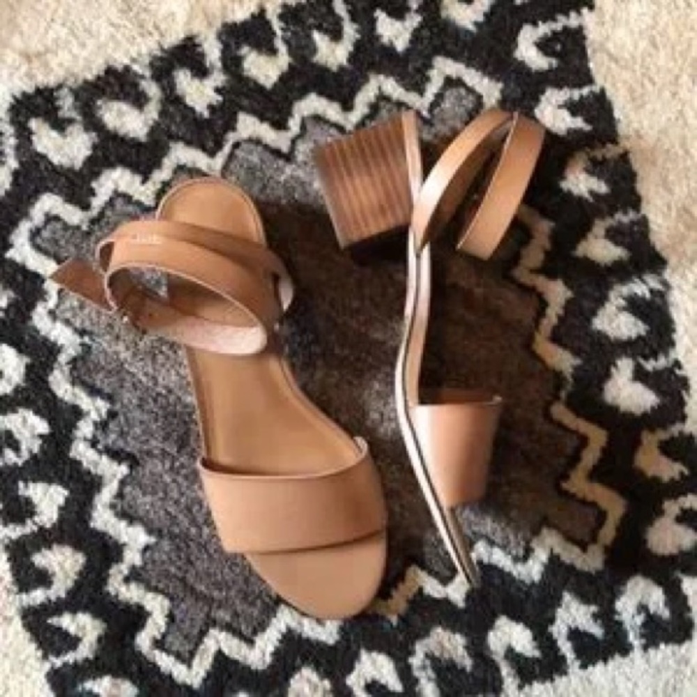 J. Crew Tan Block Heel Sandals